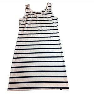 Piombo Black and White Striped Ribbed Tank Dress‎